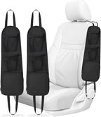 2PCS Car Seat Storage Hanging Bag, Multi-Pocket Seat Side Organizer, Front Seat Hanging Bags with Mesh Net Pockets, Universal Car Accessories for Most Vehicles to Hold Mobile Phone Wallet Glasses by Lecctso
