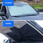 Car Windshield Sun Shade Umbrella, Foldable UV Rays Protector & Heat Block Reflector Retractable Front Window Sun Shades Umbrella Shield (57 * 29.5inch, Large) - Image 4