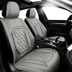 Fit Highlander Premium Leather Car Seat Covers for Toyota Highlander 2007-2025 2026 - Waterproof，Breathable，All-Weather Seat Cushion Protecto & Airbag Compatible, 2 Front Seat Gray by Unknown