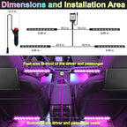 BFXM Car Interior Lights, LED Lights Strip with Cigarette Lighter Adapter | LED Lights for Car, Car Ambient Lighting, App & Remote Control Music Sync Color Change Lights for Truck Car Decor - Image 3