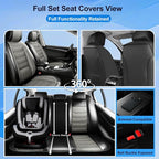Fit Wrangler 4-Door Seat Covers Fit for Jeep Wrangler 2007-2025, Full Set | Premium Leather Full Coverage Protectors, Waterproof, Breathable, Scratch Resistant, Easy Wipe, Airbag Compatible, Black+Gray - Image 2