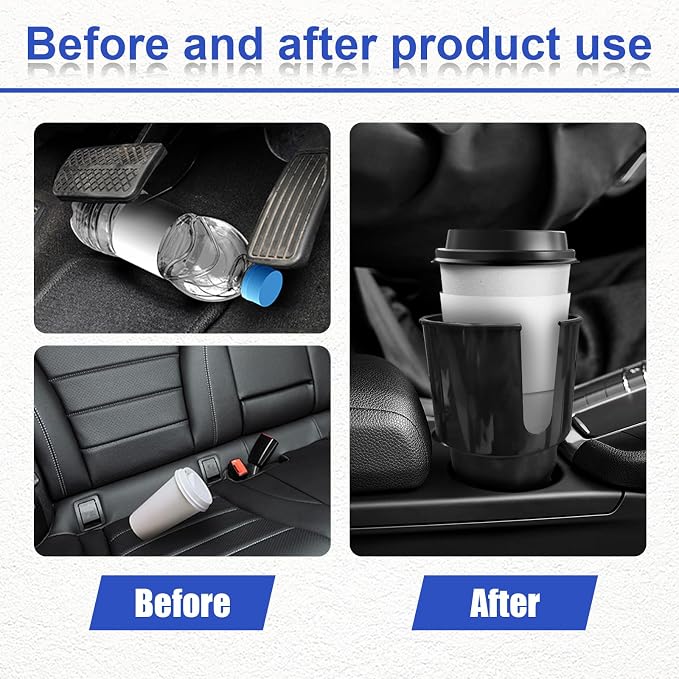 Dickno Cup Holder Expander for Car, 4 Inch Car Cup Holder Expander Adapter, Detachable Expander Car Coffee Mug Adapter Organizer, Car Cup Holder for 32-50 oz Bottles & Cups - Image 4