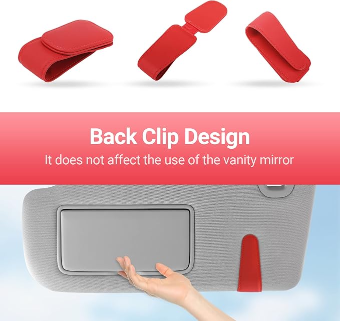 Sunglass Holder for Car Sun Visor Sunglasses Clip Car accessories -2 Packs | sun visor organizer, ticket card clip, eyeglass sunglasses holder, one-handed magnetic, anti-scratch, car stuff for women men - Image 6