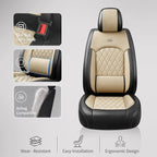 for Subaru Forester 2009-2026 Car Seat Covers, Full Set, Beige | Luxury Full Coverage Leather Seat Protectors, Waterproof Breathable, Non-Slip, Easy to Install, Airbag Compatible, All-Season - Image 6