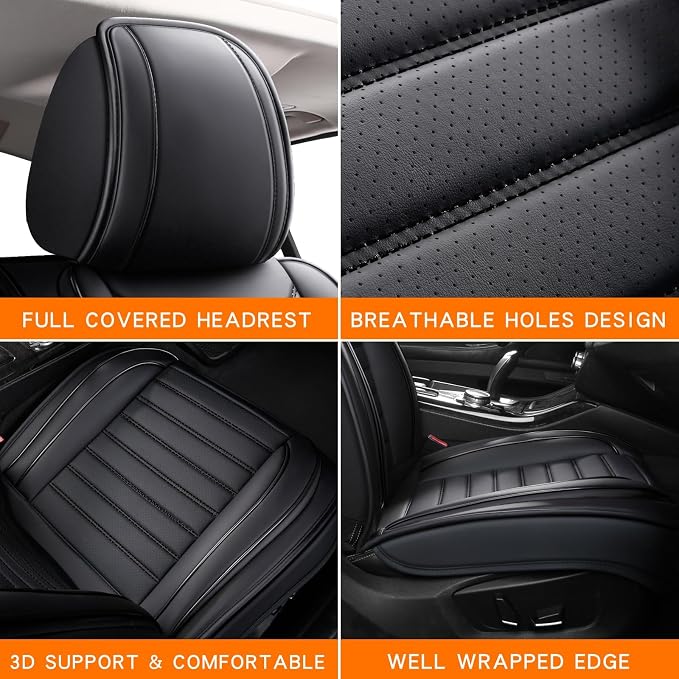 MINGBRON Car Seat Covers,Car Seat Protector Waterproof,Seat Covers Full Set, Car Seat Protectors,Automotive Seat Covers Fit for Most Cars Black - Image 8