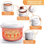 Electric Lunch Box, 32 oz Portable Food Warmer Heater, Lunch Warmer Portable for Work/Office/Car/Travel 12V/24V/110V 3-in-1, Warming Soup & Meal, Spill-Free, Men & Women's Gifts, White - Image 6