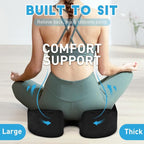 BlissTrends Thick Seat Cushion for Office Chair & Car Seat, XL, Black | Memory Foam with Removable Cover, Ergonomic Tailbone & Sciatica Support for Pressure Relief and Long Sitting, 3.9" Thick - Image 5
