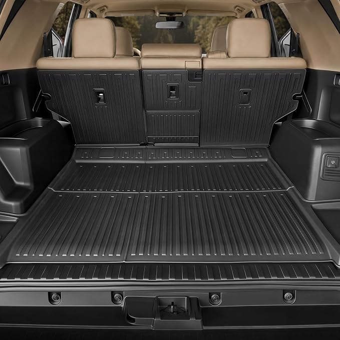 Cargo Mat for 2013-2024 Toyota 4Runner Accessories | w/o Sliding Cargo Tray, Full-Coverage Cargo & Backrest Protection, Odorless TPE, All-Weather Protection, 3D Custom Fit by GALVAGNITE