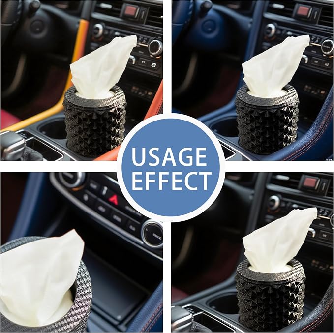 Car Cup Holder Tissue Box Holder – Auto Interior Accessories for Men & Women，Car Accessories Organizer with Premium Tissues with 1 Pack Tissues, Universal Fit for Most Vehicles (Silver) - Image 6