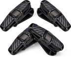 Boao 4 Pack Sunglasses Holder Car Visor Clip,Black | Double-ended Design for Glasses and Tickets, 180 Degree Rotational Mount, Fits Sun Visors, Keeps Eyewear Accessible by Boao
