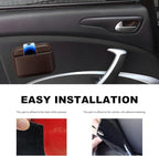 Car Seat Side Pocket Organizer, Mini Leather Auto Door Storage Bag Console Side Organizer, Multifunctional Seat Gap Pocket Storage Pouch for Phone Pen Key Sunglass (Coffee) - Image 4