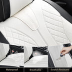 FLORICH Waterproof Front Car Seat Cover Faux Leather Automotive Seat Cover Front Car Seat Cushion Car Seat Protector Accessories Universal Fit for Most Cars SUV Trucks, Black&White - Image 6