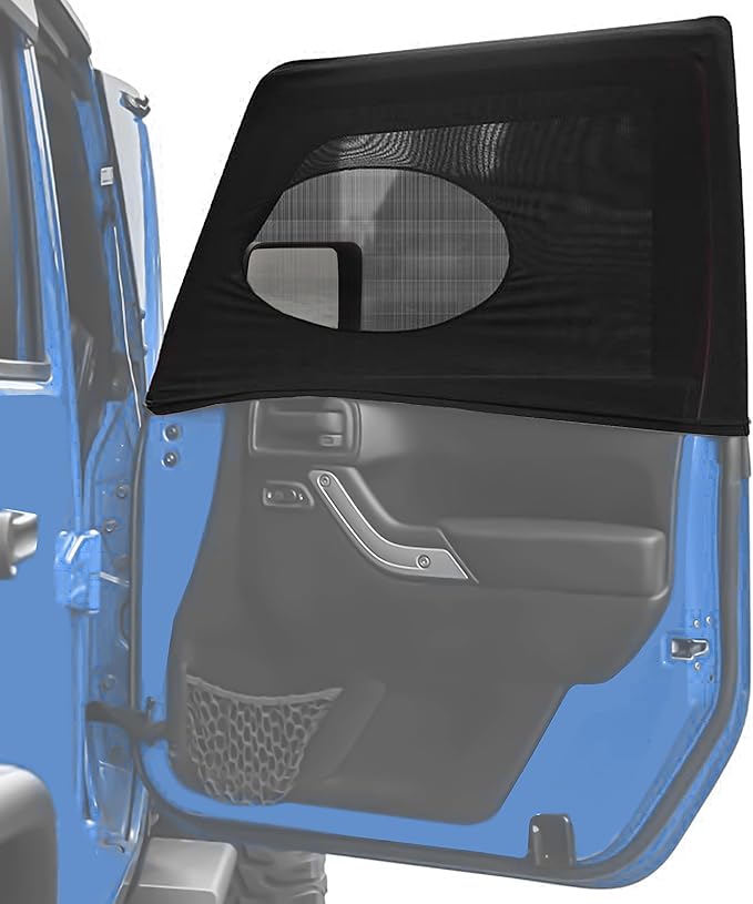 EcoNour Front Window Shade for Jeep Wrangler | Mesh Window Shade | For Windows Sun Glare & UV Protection | Wrangler Sun Shades for Front Window Adjustable Elastic Fabric Window Shade for Jeep by EcoNour