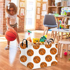 FXOLCSHE Rectangular Basketball Basket,Canvas Basketball Laundry Basket,Kids Toys Storage Bin with Handles,Boys storage box,Baby hamper,Room Decor(Basketball) - Image 4