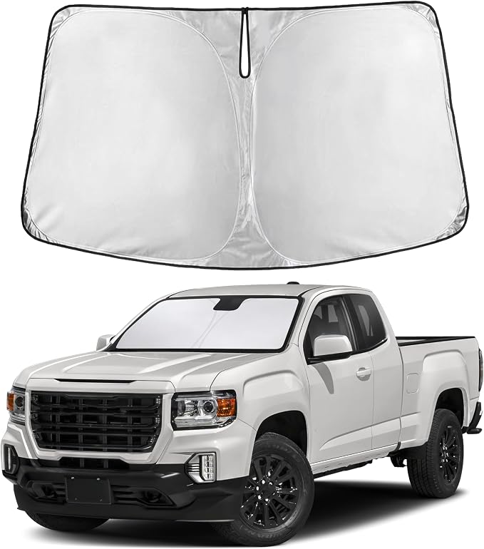 EcoNour Windshield Sunshade Compatible for GMC Canyon 2015-2020 2021 2022, Sun Visor for Front Windshield & Window Sun Shade Cover, UV Heat Blocker & Protector, Car Accessories by EcoNour