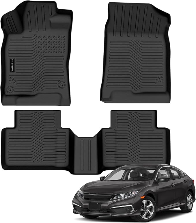 AUXKO Floor Mats for Honda Civic 2016-2021 | Include Sedan&Coupe&Type R&2017-2021 Hatchback,All-Weather,All Season,Odorless,Rain&Salt Resistant,Accessories,Pet Friendly by AUXKO