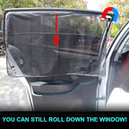 Ovege Car Window Shade 2pcs -Car Side Window Sun Shade Baby UV Protection Privacy Suction Magnetic (Back Seat 2pcs), Semi-Transparent - Image 5