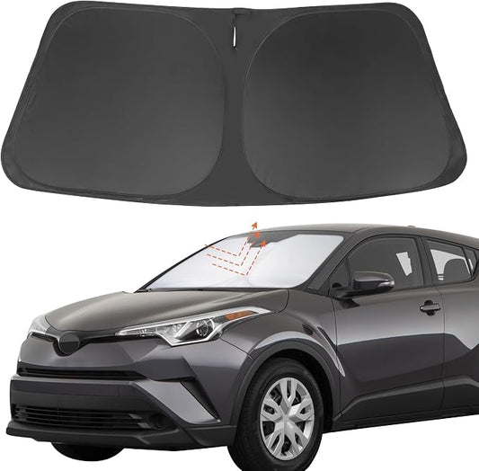 Front Windshield Sun Shade Foldable Car Front Window Sun Shade Windshield Shade Custom Fit for 2018-2023 Toyota CH-R Block UV Rays Accessories Heat Keep Cooler by FannycCargoCover