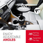 Macally Car Cup Holder Tray and Cup Holder Expander with Phone Slot - Enjoy Your Meal - 9" Car Food Tray Table and Drink Holder for Yeti, Hydroflask, etc. - Image 6