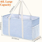 Lifewit Extra Large Tote Bag, Reusable Grocery Bags with Metal Wire Frame and Handles - Image 4
