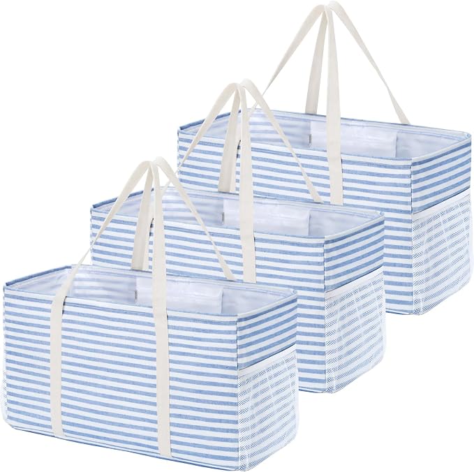 Lifewit Extra Large Tote Bag, Reusable Grocery Bags with Metal Wire Frame and Handles by Lifewit