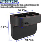 ZIMISI Car Cup Holder, Leather Front Console Gap Filler Organizer (Black) | Car Seat Gap Filler Storage Box, Multifunctional Car Cup Drink Holder, Coin Bucket, Cell Mobile Phone Holder - Image 2
