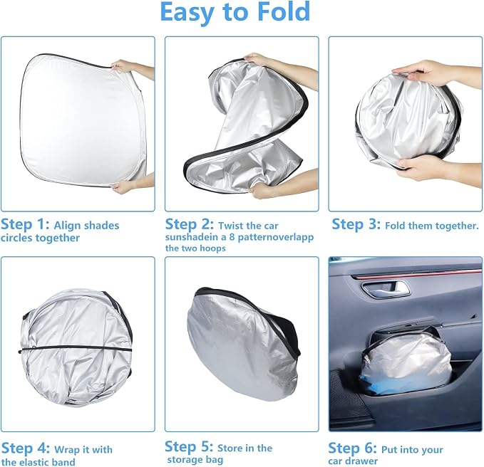 Windshield Sun Shade Sunshade Accessories Fit Nissan Pathfinder 2022-2026 | HOHUIGO Front Window Sunshade for Nissan Pathfinder Foldable Sun Visor Shield Block Out UV Rays & Heat, Keep Car Cool - Image 6