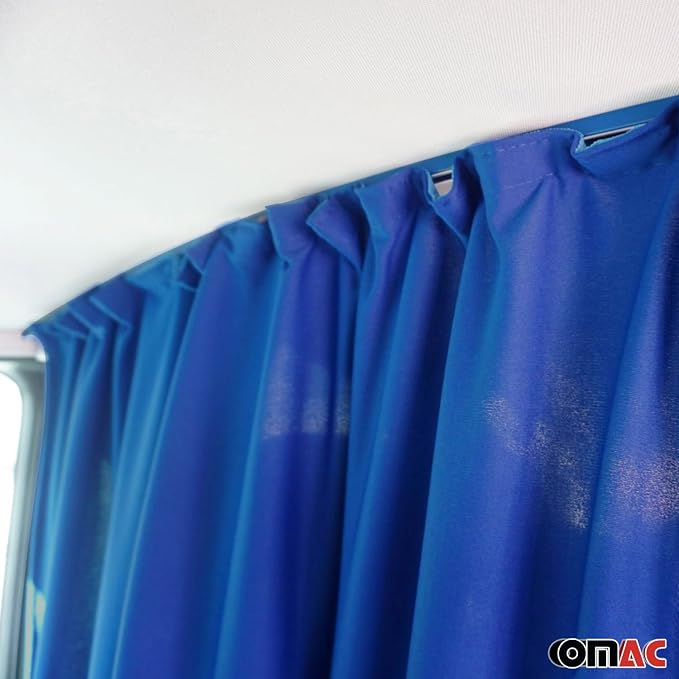 OMAC 54" x 71" Cab Divider Van Cabin Curtain Campervan Kit Dark Blue - Image 7