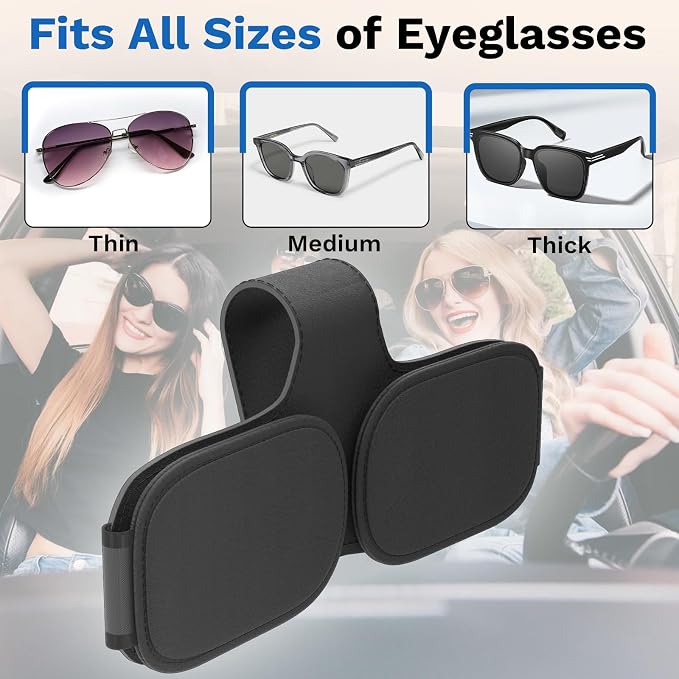 BFXM Sunglass Holder for Car Double Clip, Car Accessories | Sunglasses Holder Eyeglass Hanger Clip for Car Visor, Cars Sun Visor Ticket Card Clip - Image 5