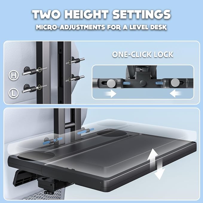 Car Back Seat Tray Table, Stable Foldable Auto Backseat Food Trays Desk for Rear Passenger Road Trip Eating & Work, Multifunctional Adjustable Travel Tray with Phone Drink Holder for Laptop iPad - Image 7