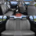 Coverado Leather Seat Covers, Car Seat Covers Full Set, Waterproof Faux Leather Seat Cover, Car Seat Protectors 5 Seats, Automotive Seat Covers Universal Fit for Most Cars SUV Trucks, Gray - Image 2