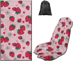 SEANATIVE Sports Towel Seat Covers for Cars - Quick-Dry Sweat Towels for Gym, Hiking & Beach with Anti-Scratch Design (Machine Washable, Universal Fit), Red Strawberry Pattern - Image 5