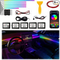 Acrylic Interior Car LED Strip Light, Dreamcolor 6-in-1 RGB Ambient Lighting with APP, 16 Million Colors 175in 600LED Music Sync Lights for Night Driving, Home, Camping & Gift Decor by LED-UTRIGG