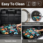 Car Trunk Mat for SUV, 31"x47" Colorful Floral Turtle Cargo Liner Protector | All Weather Universal Cargo Liners for Dogs, Car Accessory for SUVs/Sedan/Wagons, Durable Non-Slip Washable Rear Cargo Mat - Image 6