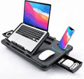 Adjustable Lap Desk with Cushion Stroage Rotatable Phone Stand | Laptop Lap Desk with 8 Angles Adjustable Mouse Pad and iPad Stand for Bed Couch Car Home Office, Fits up to 14" Laptop by Yotnufy