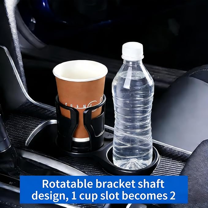Car Cup Holder Expander, 2-in-1 Adjustable Adapter, 360° Base - Image 3