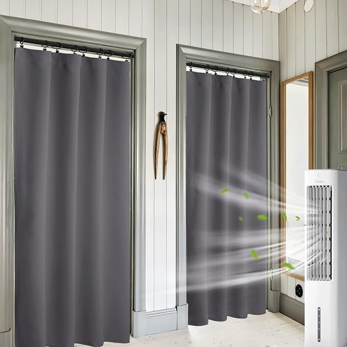 RYB HOME Blackout Curtains for Bedroom Living Dining Room 102 inches Long | Privacy, Thermal Insulated, Sunlignt Heat Blocking, Drapes for Sliding Patio Door Apartment Loft, W42 x L102, Grey, 2 Panels - Image 5