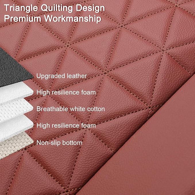 Black Panther 1 Pair Luxury Faux Leather Car Seat Covers Front Bottom Seat Cushion Covers, Anti-Slip and Wrap Around The Bottom, Fit 95% of Vehicles - Burgundy - Image 3
