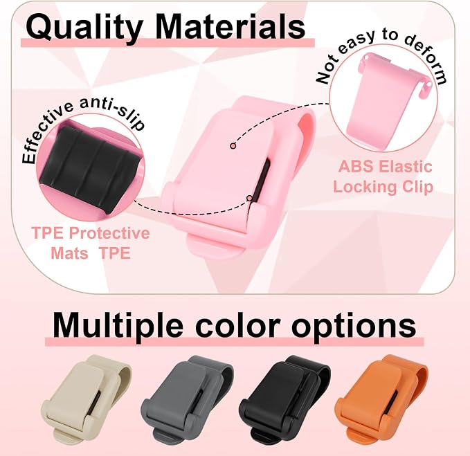 BFXM 2Pcs Sunglass Holder for Car Visor | Sunglasses Visor Clip for Car, Trucks, SUVs (Pink) - Image 4