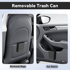 7-In-1 Car Seat Back Organizer with Cup Holders, Tissue Box, Removable Trash Can & Hooks, Multifunctional Car Seat Back Storage Box, Extra Headrest Cup Holder for Backseat (Black02) - Image 6