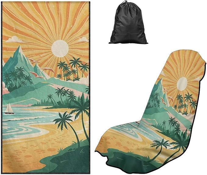 Mountain Car Towel Seat Cover 1 Piece Breathable Car Seat Cover Protector with Storage Bag Cars Accessories Easy to Installation for Trucks, SUVs, Sedans by Aplkyhs