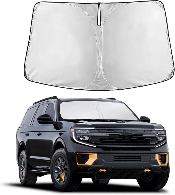 Autovir Windshield Sun Shade Fit for 2018-2023 2024 2025 Ford Expedition | Sunshade, Front Car Window Shades Sun Visor, Blocks UV Rays & Heat, Car Accessories by Autovir