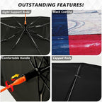 American Flag Windshield Sun Shade Umbrella The State Texas Wooden Foldable Car Front Window Sunshade Blocks UV Rays Heat Keep Vehicle Cool (55" x 27.5") - Image 2