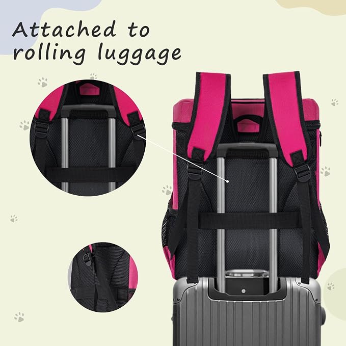ANILD Dog Travel Bag Backpack, Flight-Ready TSA-Approved Dog Travel Bag with 2 Leak-Proof Food Canisters, 2 Foldable Silicone Bowls, Multi-Compartment Organizer for Hiking, Camping, Dog Mom Essentials - Image 6