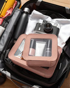 2 Pcs Travel Clear Makeup Bag Set, Clear Pink Makeup Organizer with Zipper Leather Travel Bags for Toiletries Small Cosmetic Bags for Women Mini Make up Pouch Toiletry Bags Car Essentials - Image 7