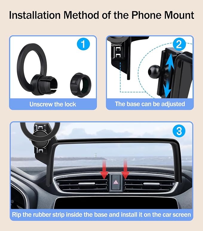 Car Phone Mount for Honda CR-V 2017-2022, Fits 5/7-Inch Touchscreen Only, for MagSafe Magnetic Car Phone Holder Screen Fixed Clip, Honda CR-V Accessories - Image 5