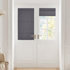 NICETOWN Grey Roman Shades French Door No Drill Curtain for Kitchen | Easy Installed Short Curtains, Thermal Insulated, Adjustable Roller Shade, Window Blind for Office, 1 Panel, 27" W x 48" L by NICETOWN