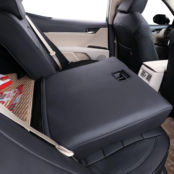 EKR Car Seat Covers for Toyota Camry 2018-2024 (Hybrid),Full Set | Custom Fit for Toyota Camry 2018-2024 XLE/XSE,Airbag Compatible,Waterproof Pet-resistant-Faux Leather(Black/Gray) - Image 3