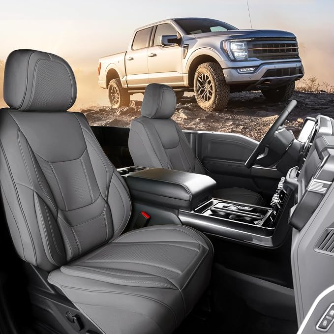 Coverland Premium Custom Fit Truck Car Seat Covers Front Seats Waterproof | Airbag Compatible Non-Slip Seat Cover for 2016-2026 Honda Ridgeline [Dark Gray - Size Chart A26] by Coverland