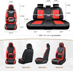 Coverado Seat Covers, Car Seat Covers Front Seats, 2 Pack Black and Red Leather Seat Covers, Waterproof Car Seat Protector with Lumbar Support, Front Seat Covers Universal Fit for Most Cars - Image 5